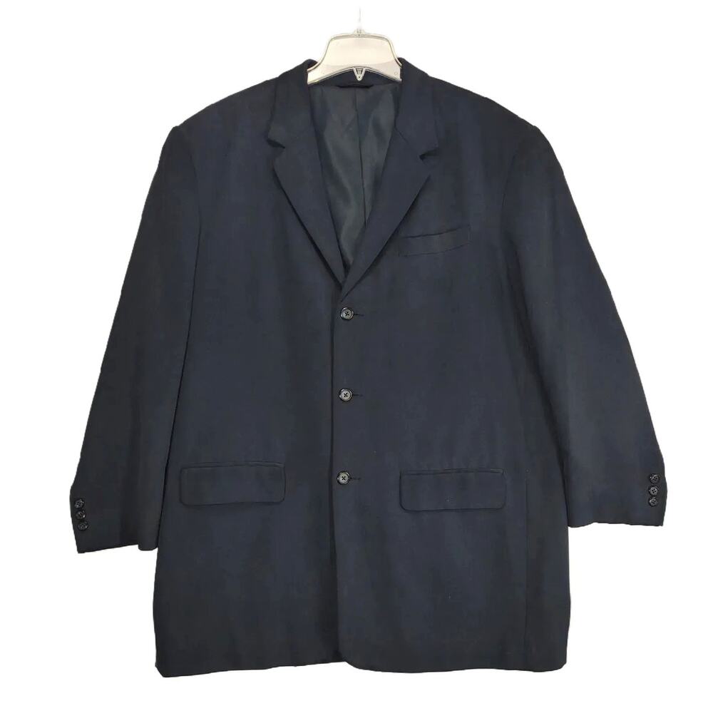 AXIS Men's‎ XL Navy Blue Silk Blazer Jacket 3-Button Sports Coat Formal Classic